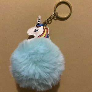 🎈BOGO 1/2 Off💜New Blue Unicorn Fluffy Keychain or Purse Charm